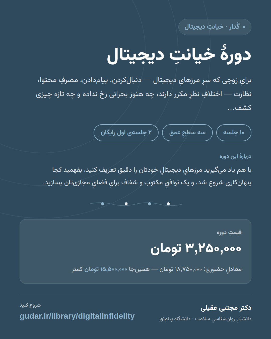 کارتِ معرفیِ دوره‌ی دورهٔ خیانتِ دیجیتال — 10 جلسه