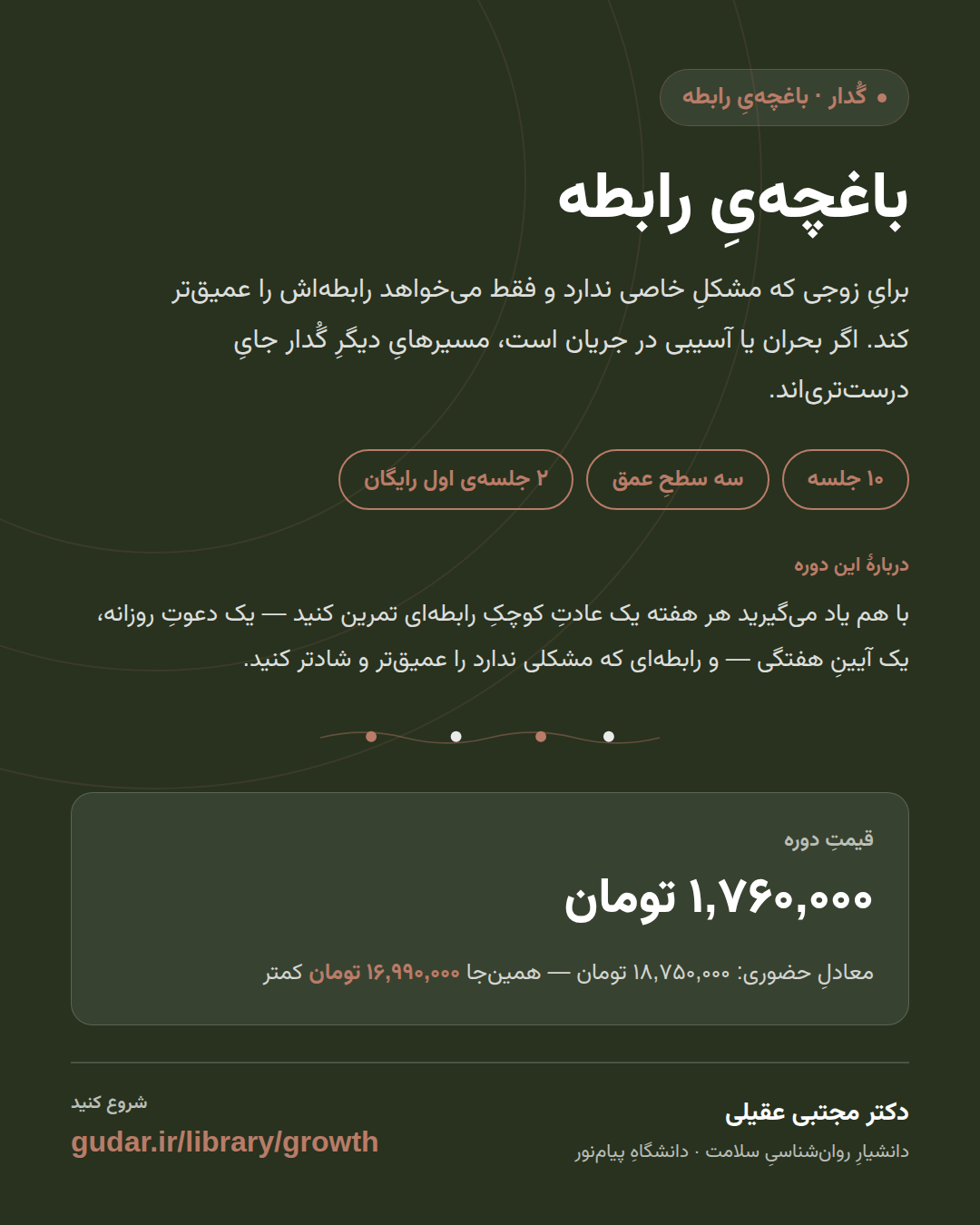 کارتِ معرفیِ دوره‌ی باغچه‌یِ رابطه — 10 جلسه